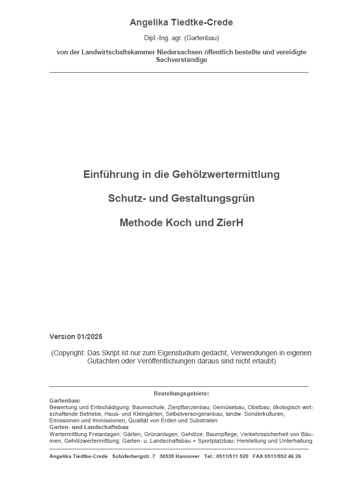 Einführung in die Gehölzwertermittlung